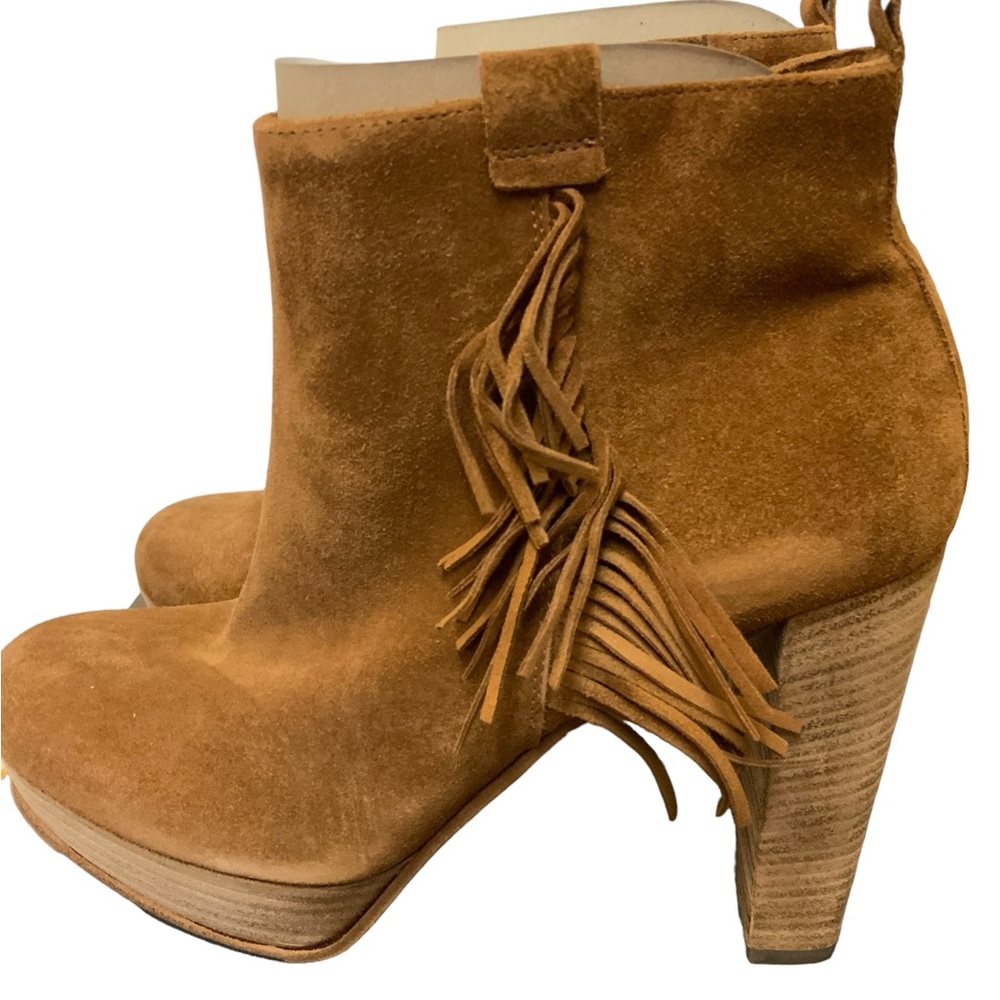 Kennel & Schmenger  Heel Suede  Bootie Cognac Amina Fringe Sz 6